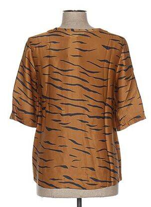 Blouse manches courtes manches courtes marron YAYA femme