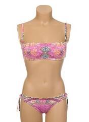 Maillot de bain 2 pièces rose PIN UP pour femme seconde vue