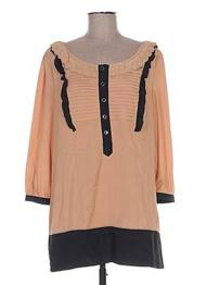 Tunique manches longues fermeture boutonnée sur le devant beige CHARLISE femme