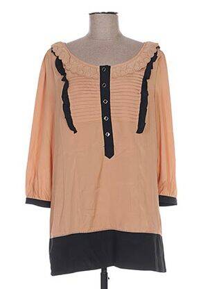 Tunique manches longues fermeture boutonnée sur le devant beige CHARLISE femme