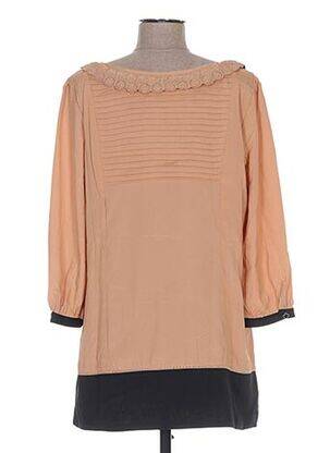 Tunique manches longues fermeture boutonnée sur le devant beige CHARLISE femme