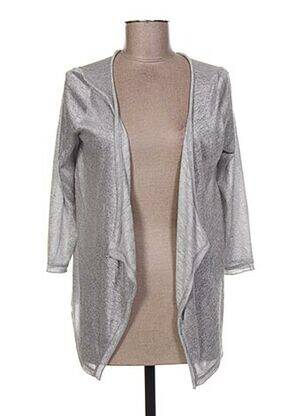 Gilet manches longues manches 3/4 gris HUIT SIX SEPT femme