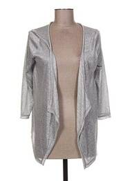 Gilet manches longues manches 3/4 gris HUIT SIX SEPT femme