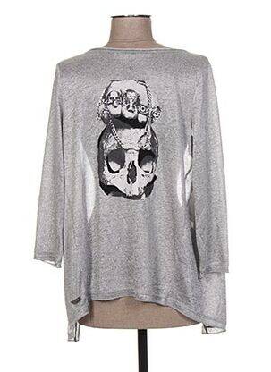 Gilet manches longues manches 3/4 gris HUIT SIX SEPT femme