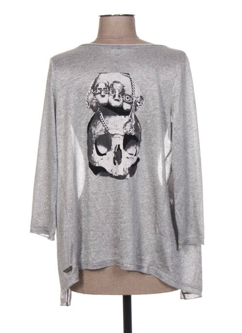 Gilet manches longues gris HUIT SIX SEPT pour femme