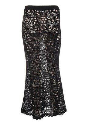 Jupe longue coupe droite noir JACQUELINE COQ femme