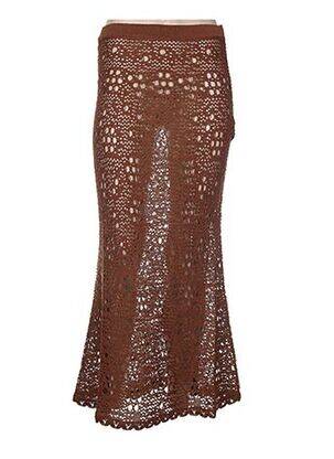 Jupe longue coupe droite marron JACQUELINE COQ femme
