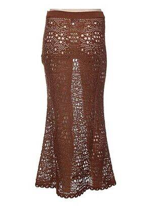 Jupe longue coupe droite marron JACQUELINE COQ femme