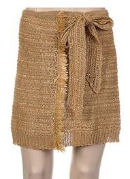 Jupe courte taille normale beige JACQUELINE COQ femme