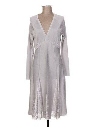 Robe mi-longue manches longues manches longues gris JACQUELINE COQ femme