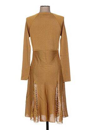 Robe mi-longue manches longues manches longues marron JACQUELINE COQ femme
