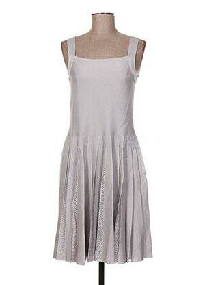 Robe mi-longue fines bretelles gris JACQUELINE COQ femme