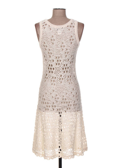 Robe mi-longue blanc JACQUELINE COQ pour femme