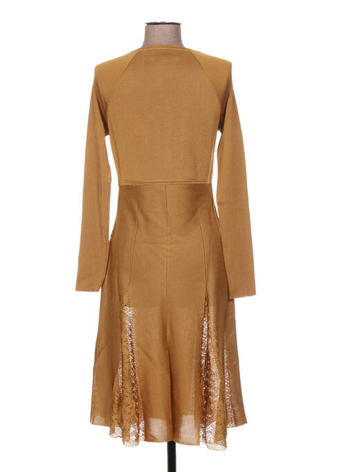 Robe mi-longue marron JACQUELINE COQ pour femme