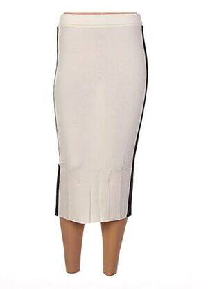 Jupe mi-longue taille élastique beige JACQUELINE COQ femme