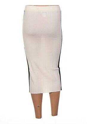 Jupe mi-longue taille élastique beige JACQUELINE COQ femme