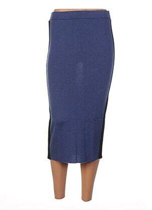 Jupe mi-longue taille élastique bleu JACQUELINE COQ femme