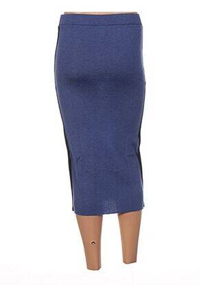 Jupe mi-longue taille élastique bleu JACQUELINE COQ femme