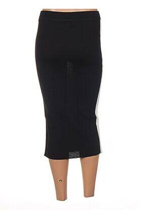 Jupe mi-longue taille élastique noir JACQUELINE COQ femme