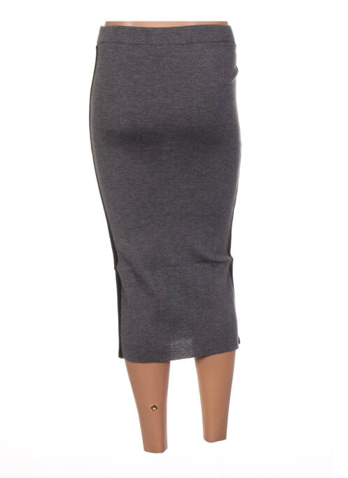 Jupe mi-longue gris JACQUELINE COQ pour femme