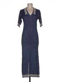 Robe pull col v manches courtes bleu JACQUELINE COQ femme