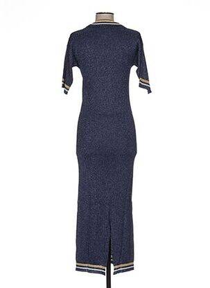 Robe pull col v manches courtes bleu JACQUELINE COQ femme