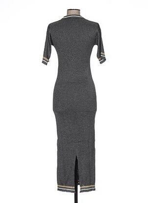 Robe pull col v manches courtes gris JACQUELINE COQ femme