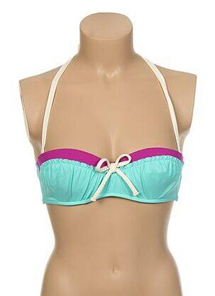 Haut de maillot de bain bretelles élastiquées amovibles haut soutien-gorge moulé bleu KIWI femme