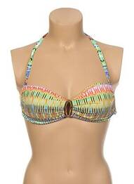 Haut de maillot de bain fermeture liens à nouer haut soutien-gorge moulé vert KIWI femme