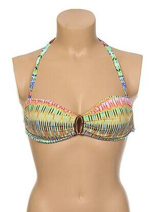 Haut de maillot de bain fermeture liens à nouer haut soutien-gorge moulé vert KIWI femme