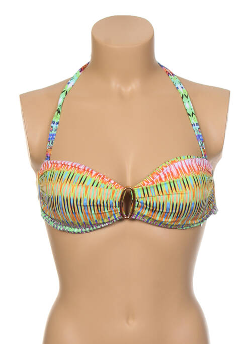 Haut de maillot de bain fermeture liens à nouer haut soutien-gorge moulé vert KIWI femme