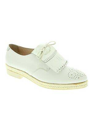 Derbies tissage satiné talon plat jusqu'à 3cm blanc PERTINI femme