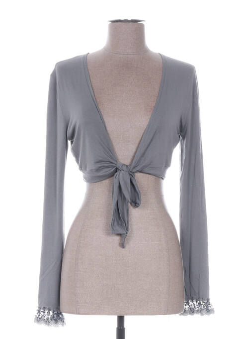 Gilet cache-cœur gris PAIN DE SUCRE pour femme