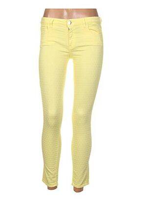 Pantalon slim taille basse taille basse jaune TRUSSARDI JEANS femme