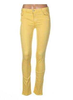 Pantalon slim stretch taille normale jaune TRUSSARDI JEANS femme