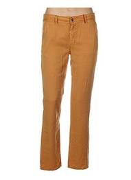 Pantalon chino fermeture zippée sous rabat boutonné taille normale jaune COUTURIST femme