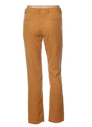 Pantalon chino fermeture zippée sous rabat boutonné taille normale jaune COUTURIST femme