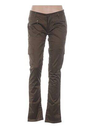 Pantalon slim taille basse taille basse vert I.CODE (By IKKS) femme