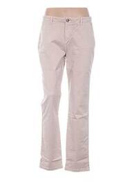 Pantalon chino fermeture zippée sous rabat boutonné taille normale beige NICE THINGS femme