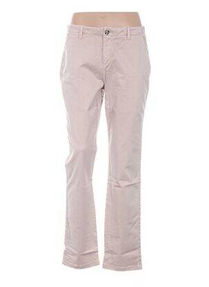 Pantalon chino fermeture zippée sous rabat boutonné taille normale beige NICE THINGS femme