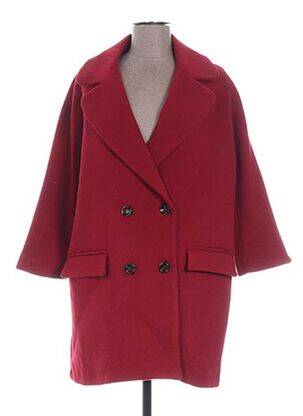 Manteau long coupe droite sans capuche rouge VOODOO femme