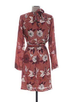 Robe mi-longue imprimé fleurs sans manche marron VOODOO femme