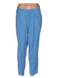 Pantalon poches taille haute bleu MENSI COLLEZIONE femme