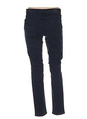 Pantalon 7/8 fermeture zippée sous rabat boutonné taille normale bleu MENSI COLLEZIONE femme