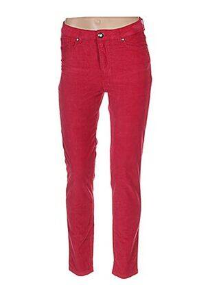 Pantalon slim taille élastique rouge MENSI COLLEZIONE femme