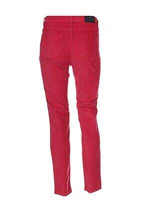 Pantalon slim taille élastique rouge MENSI COLLEZIONE femme