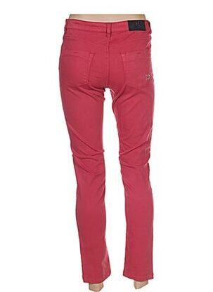 Pantalon 7/8 fermeture zippée sous rabat boutonné taille basse rouge MENSI COLLEZIONE femme
