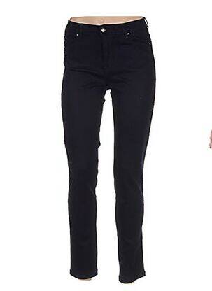 Pantalon slim taille basse taille basse bleu MENSI COLLEZIONE femme