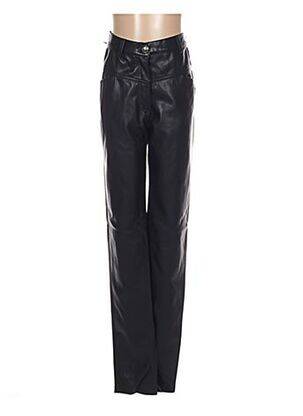 Pantalon slim taille haute taille haute noir MENSI COLLEZIONE femme