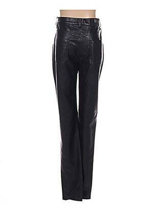 Pantalon slim taille haute taille haute noir MENSI COLLEZIONE femme